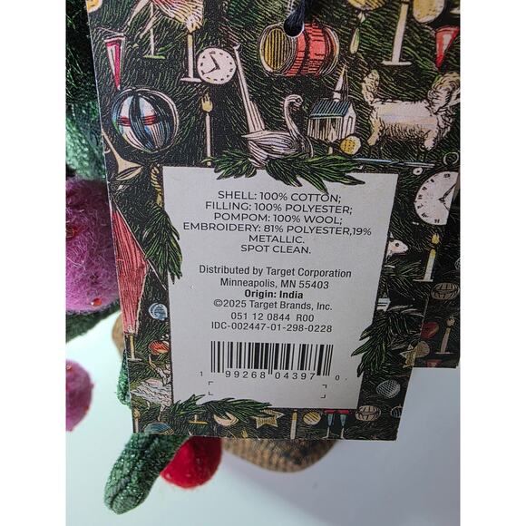 NEW John Derian Christmas Tree Sparkling Beaded Target 19"x12" Plush Pillow NWT - Picture 7 of 9